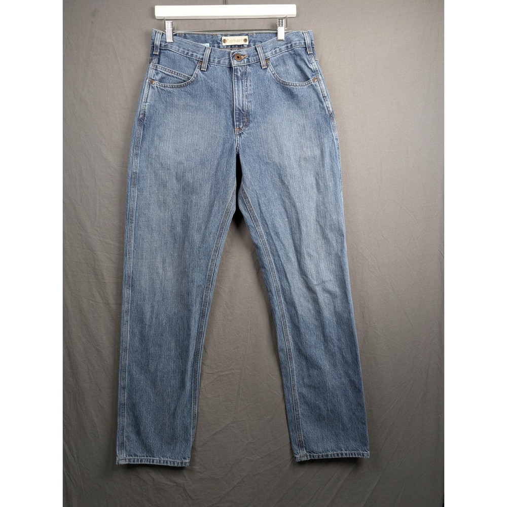 Carhartt B213 LVN Relaxed Fit Straight Leg Denim Jeans Blue 33x34 Mens